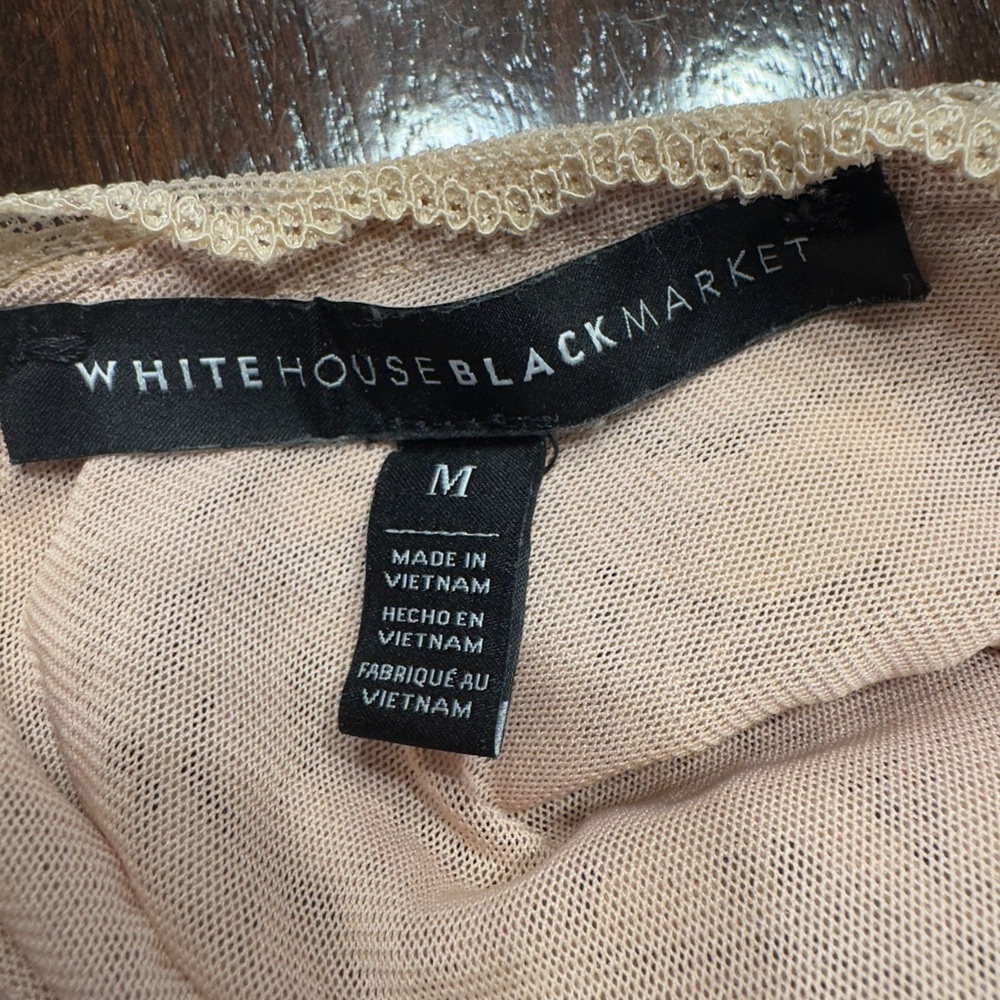 White House Black Market Pink Lace Lined Top - Picture 6 of 7